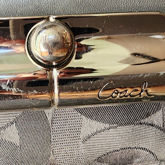 COACH E1182-18295 Signature Kristen Silver/Gray Embroidered Canvas Shoulder Bag - Picture 7 of 16